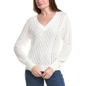 &Isla Womens  Eva Cable Knit Sweater, White